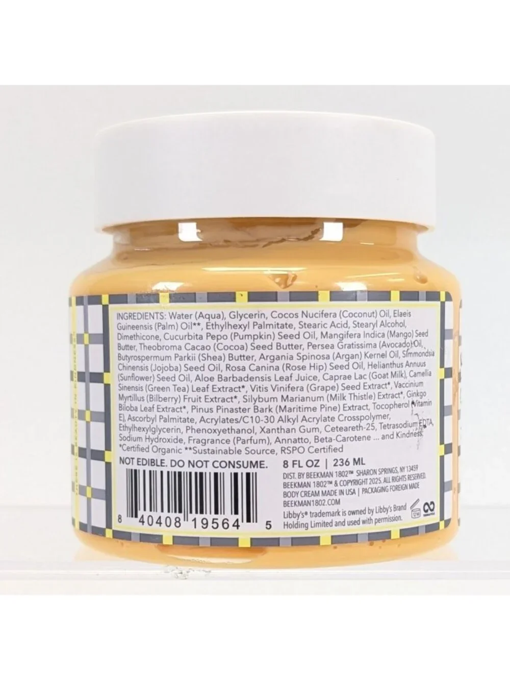 Beekman 1802 Whipped Body Cream 8 oz Classic Pumpkin Pie & Cream Goat Milk